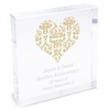 Gold Damask Heart Large Crystal Token