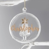 Gold Glitter Name Only Tree Glass Bauble