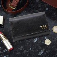 Gold Initials Black Purse