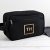 Gold Initials Black Wash Bag