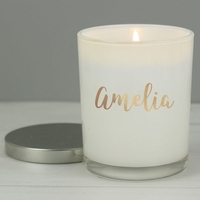 Gold Name Scented Jar Candle with Lid