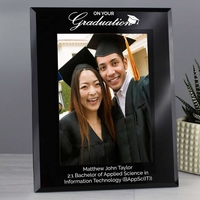 Graduation Black Glass 7x5 Photo Frame