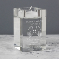 Guardian Angel Wings Glass Tea Light Holder