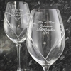 Hand Cut Diamante Heart Wine Glasses with Swarovski Elements