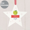 Happy Apple Wooden Star Decoration