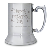 Happy Fathers Day Stars Stainless Steel Tankard