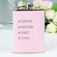 Hashtag Pink Hip Flask