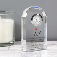 Heart Motif Crystal Clock