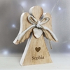 Heart Motif Rustic Wooden Angel