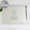 Hearts Design Hardback Guest Book & Pen