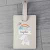 Hessian Elephant Cream Luggage Tag