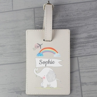 Hessian Elephant Cream Luggage Tag