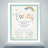 Hessian Elephant Twins Poster Frame