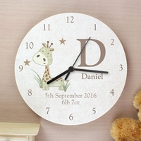 Hessian Giraffe Shabby Chic Large Wooden Clock
