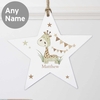 Hessian Giraffe Wooden Star Decoration
