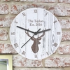 Highland Stag Shabby Chic Wooden Clock