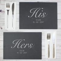 His and Hers Slate Placemat Set