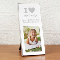 I Heart Small Silver 2x3 Photo Frame