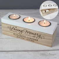 In Loving Memory Triple Tea Light Box