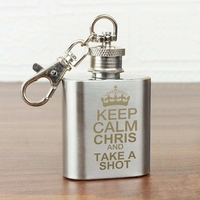 Keep Calm 1oz Hip Flask Keyring
