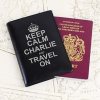 Keep Calm Black Passport Holder