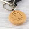 Libra Zodiac Star Sign Wooden Keyring (September 23rd - October 22nd)