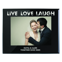 Live Love Laugh Black Glass 7x5 Photo Frame