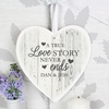 Love Story 22cm Large Wooden Heart Decoration