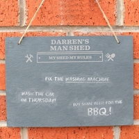 Man At Work Hanging Slate Sign