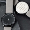 Mens Matte Black Watch with Grey Strap and Presentation Box