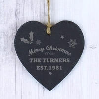 Merry Christmas Slate Heart