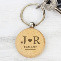 Monogram Wooden Keyring