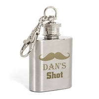 Moustache 1oz Hip Flask Keyring