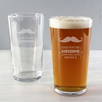 Moustache Pint Glass