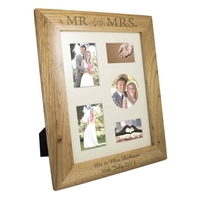 Mr & Mrs 10x8 Wooden Photo Frame