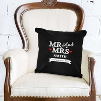 Mr & Mrs Black Cushion Cover