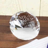 Mr & Mrs Diamond Paperweight