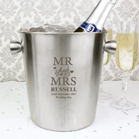Mr & Mrs Stainless Steel Ice Bucket