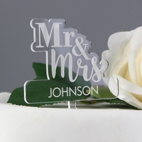 Mr & Mrs Acrylic Cake Topper