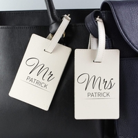 Mr & Mrs Classic Cream Luggage Tags