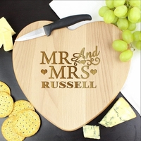 Mr & Mrs Heart Chopping Board