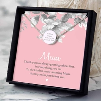 Mum Sentiment Silver Tone Necklace and Box