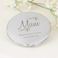 Mum Swirls & Hearts Compact Mirror