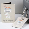 My 1st Cream Passport Holder & Luggage Tag Set