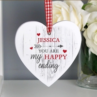 My Happy Ending Wooden Heart Decoration
