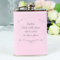 Ornate Pink Hip Flask