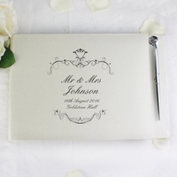 Ornate Swirl Hardback Guest Book & Pen