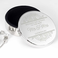 Paisley Wedding Round Trinket Box
