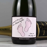 Personalised Baby Footprint Pink Champagne
