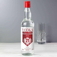 Personalised Birthday Red & Silver Vodka